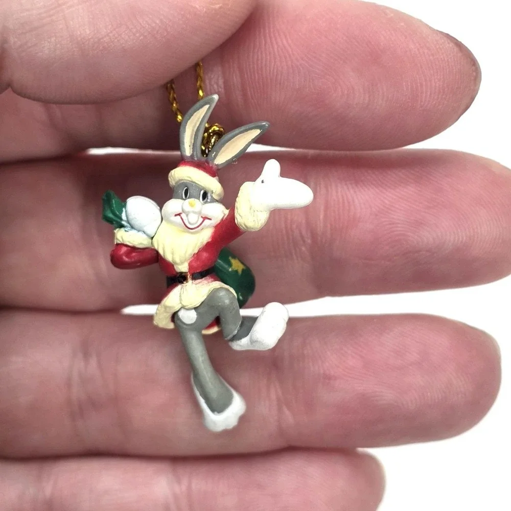 VTG 1995 Ornaments Mini Pepe Le Pew Porky Pig Bugs Bunny Mickey Mouse Elmer Fudd